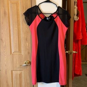 Short pink & black dress